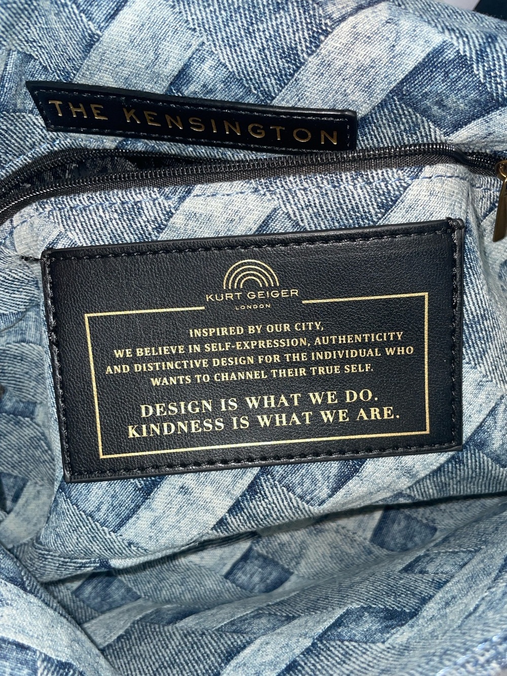 NWT Kurt Geiger ‘The Kensington’ Denim Knot Shoulder Bag - Picture 13 of 15